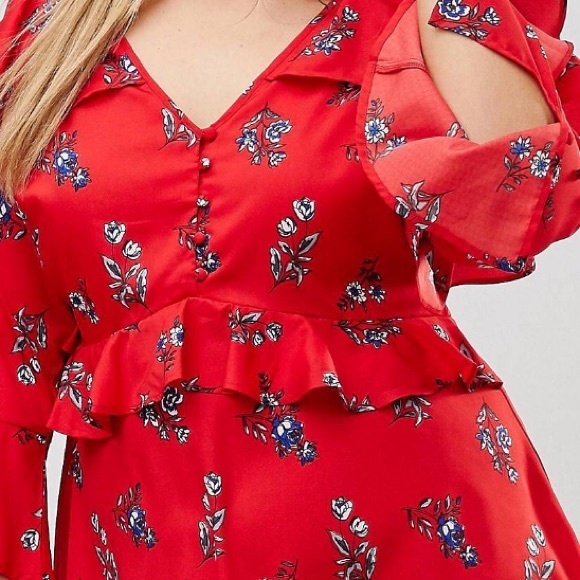 Red floral skater dress - Picture 7 of 8